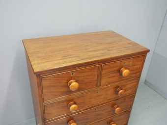 Antique George III Cottage Style Mahogany Chest of Drawers