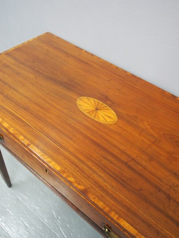 Antique George III Inlaid Mahogany Foldover Table