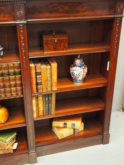 Antique Adams Style Breakfront Open Bookcase