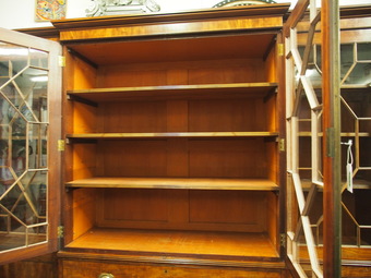 Antique George III Style Mahogany Breakfront Bookcase