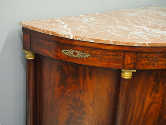 Antique French Empire Mahogany and Marble Side Cabinet