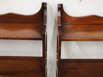 Antique Pair of Chippendale Style Wall Mount Bookshelves