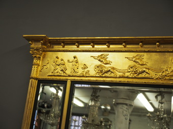 Antique Regency Giltwood and Gesso Overmantel Mirror