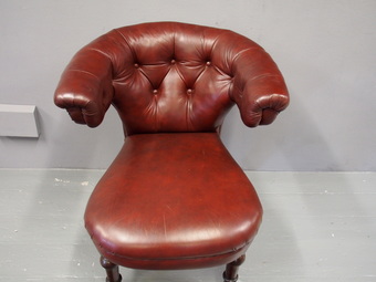 Antique William IV Leather Cockfighting Chair