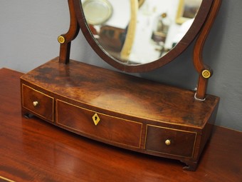 Antique  George III Mahogany Inlaid Toilet Mirror