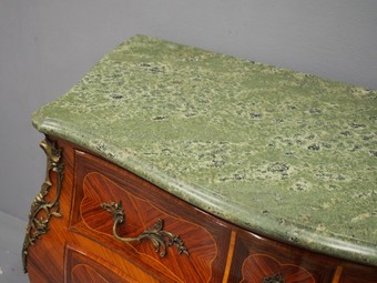 Antique Swedish Kingwood Marble Top Commode