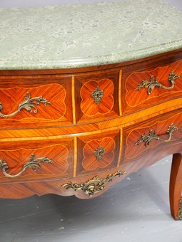 Antique Swedish Kingwood Marble Top Commode