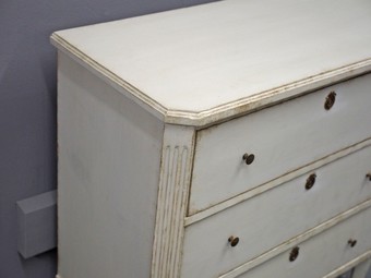Antique Swedish Grey Painted Chest of Drawers