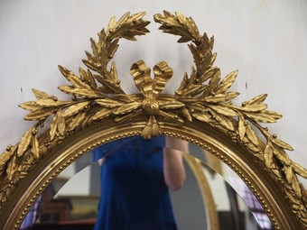 Antique George III Style Oval Gilded Wall Mirror