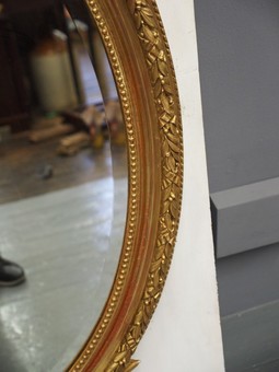 Antique George III Style Oval Gilded Wall Mirror