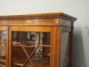 Antique Sheraton Style Inlaid Mahogany Display Cabinet