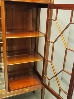 Antique Sheraton Style Inlaid Mahogany Display Cabinet