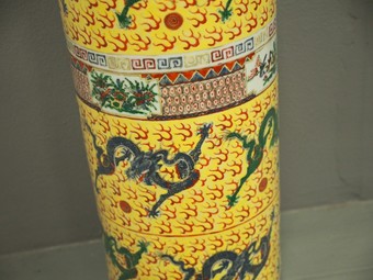 Antique Chinese Painted Porcelain Stick Stand