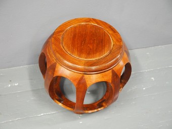 Antique Chinese Hardwood Drum Shape Stool