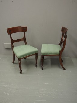Antique Pair of George III Mahogany Side Chairs
