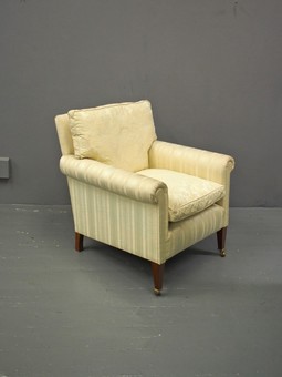 Antique Georgian Style Cream Fabric Armchair by Whytock and Reid