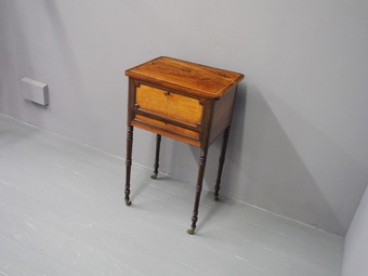Antique George IV Rosewood, Amboyna and Brass Work Table or Side Table