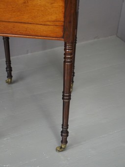 Antique George IV Rosewood, Amboyna and Brass Work Table or Side Table