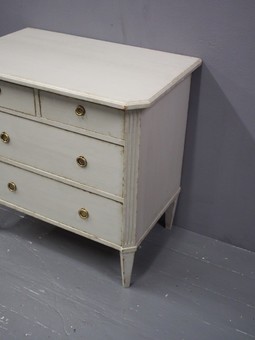 Antique Painted Grey Baltic Pine Chest of Drawers