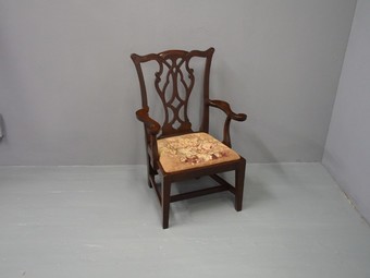 Antique Wheeler of Arncroach Mahogany Childs Chair or Gossip Chair