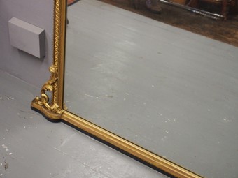 Antique Victorian Giltwood Arched Overmantel Mirror