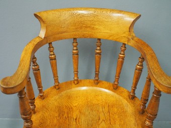 Antique Victorian Oak Captains Chair