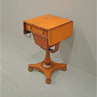 Victorian Oak Workbox or Occasional Table
