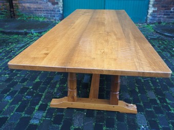 Antique Handmade Oak Dining Table or Boardroom Table by Beaverman