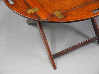 Antique George III Mahogany Folding Butlers Tray on Stand