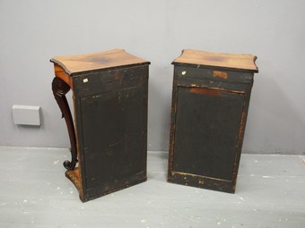 Antique Pair of Mirror Back and Rosewood Side Tables