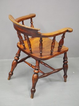 Antique Victorian Beech and Ash Captains Chair