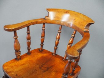 Antique Victorian Beech and Ash Captains Chair