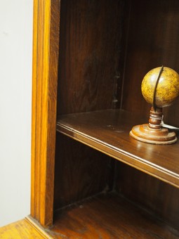 Antique Late Victorian Oak Two Part Open Bookcase