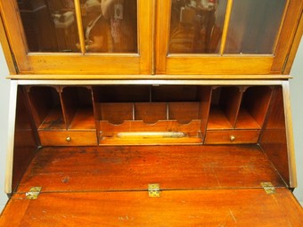 Antique Mahogany and Inlaid Art Nouveau Style Bureau Bookcase