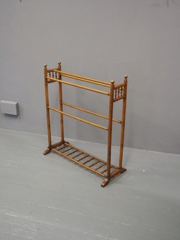 Antique Arts and Crafts Turned Ash Towel Rail
