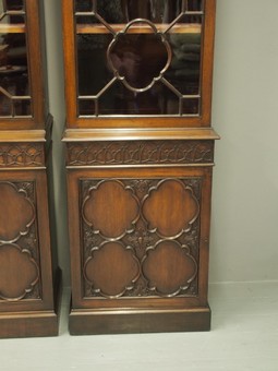 Antique Pair of Georgian Style Mahogany Display Cabinets or Bookcases