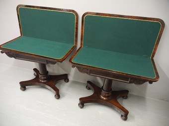 Antique Pair of Scottish Regency Rosewood Card Tables