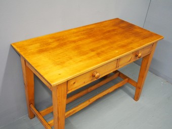 Antique Victorian Pine and Beech Kitchen or Side Table