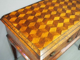 Antique Burr Walnut and Rosewood Parquetry Side Table	