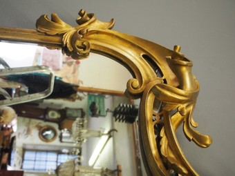 Antique Victorian Giltwood Overmantel Mirror