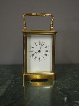 Antique French Glass and Brass Carriage Clock