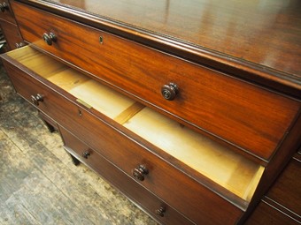 Antique Large George IV Mahogany Breakfront Chest of Drawers