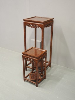 Antique Pair of 1930s Chinese Plant Stands