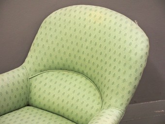 Antique Victorian Green Upholstered Ladies Chair