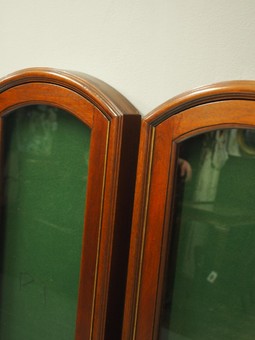 Antique Pair of Mahogany Wall Mounted Display Cabinets