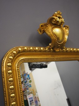 Antique Swedish Victorian Carved Giltwood Mirror
