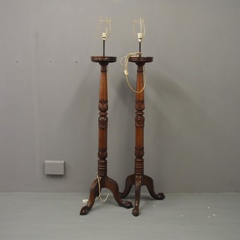 Pair of William IV Mahogany Torcheres or Lamps