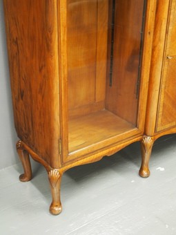 Antique Walnut Display Cabinet by Whytock and Reid