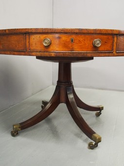 Antique Regency Mahogany Drum Table or Library Table