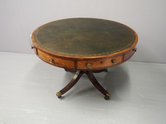 Antique Regency Mahogany Drum Table or Library Table
